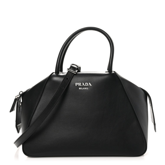 PRADA Softy Calfskin Small Supernova Handbag Black 1630596