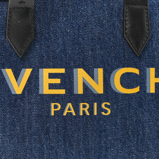 GIVENCHY アナグラムロゴ デニム ミニ ハンドバッグ ブルー GIVENCHY Denim Mini Logo Bond Shopper Tote Blue 1635931