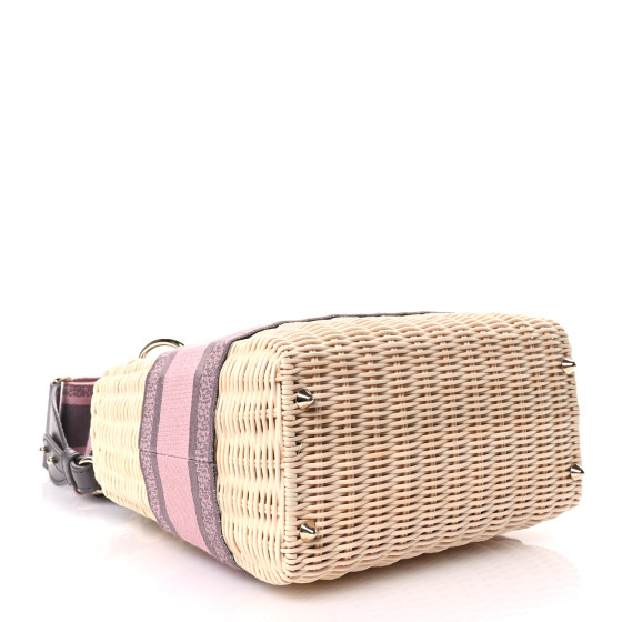 【大人かわいい☆】Dior Lady Dior Wicker Bag ミディアム CHRISTIAN DIOR Wicker Oblique Medium Lady Dior Bag Pink Grey