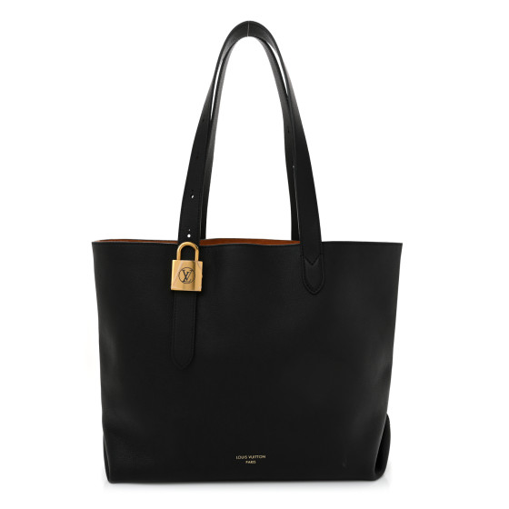LOUIS VUITTON Grained Calfskin Low Key Cabas MM Black