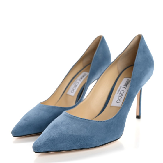 ジミーチュウ　ROMY85 ネイビー　361/2 Navy Suede Pointy Toe Pumps | Romy 85 | Pre Fall 16 | JIMMY CHOO