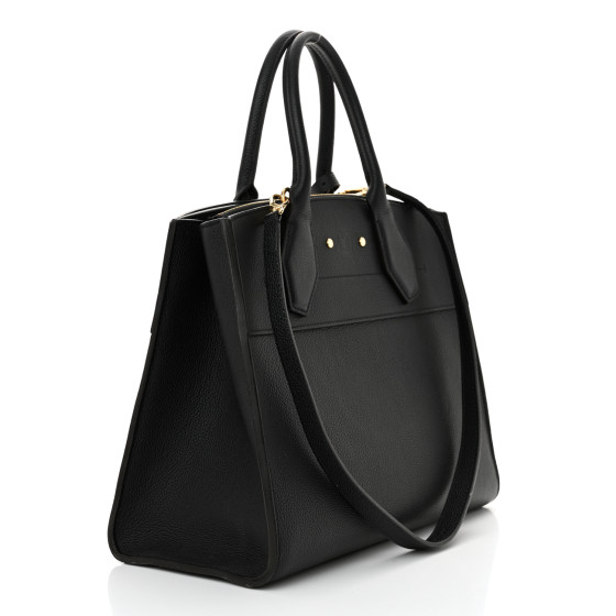LOUIS VUITTON Taurillon City Steamer MM Black 1633759