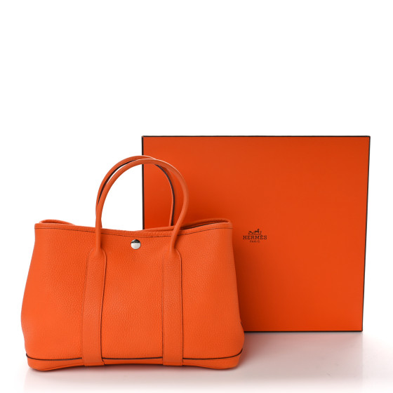 すぐお届け 国内発送 HERMES Garden party 30 Orange Negonda Hermes Garden Party 30 Orange Minium Toile and Biscuit