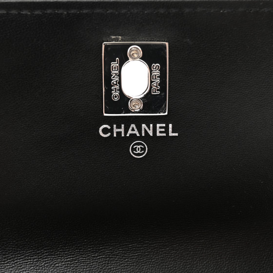 CHANEL Lambskin Quilted Metal Top Handle Crossbody Flap