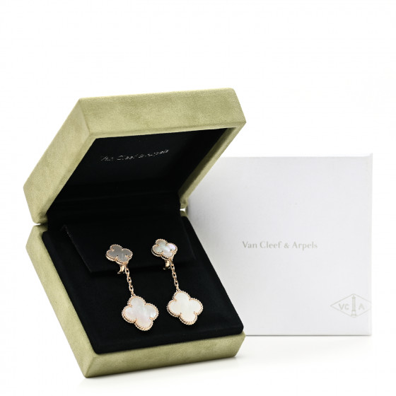 VAN CLEEF & ARPELS 18K Yellow Gold Mother of Pearl 2 Motifs