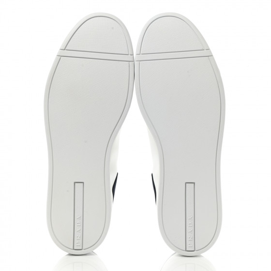 関税込■PRADA■Vitello Plume スニーカー PRADA Vitello Plume Logo Low Top Sneakers 41 White Black