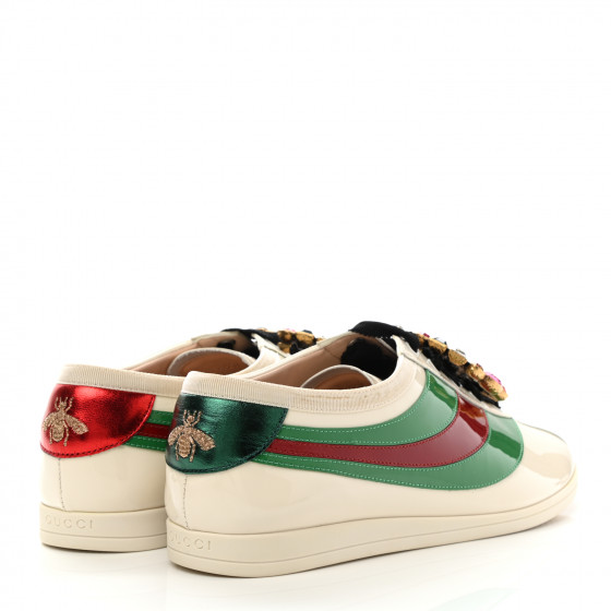 GUCCI Patent Crystal Web GG Womens Falacer Sneakers 40.5