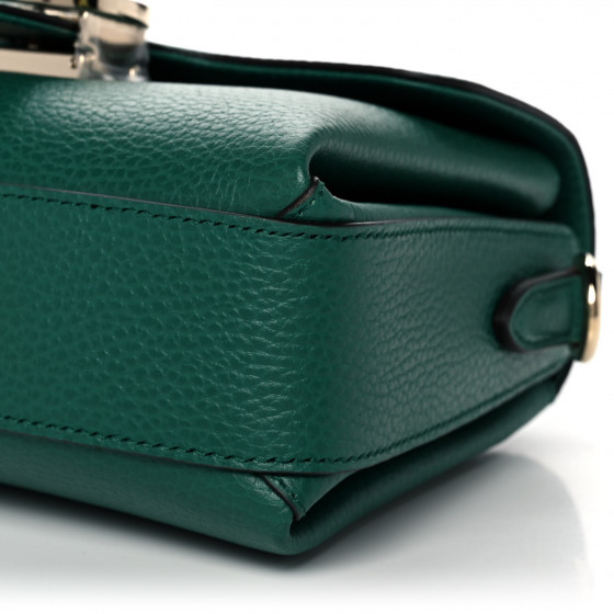 GUCCI Dollar Calfskin Interlocking G Crossbody Bag Emerald