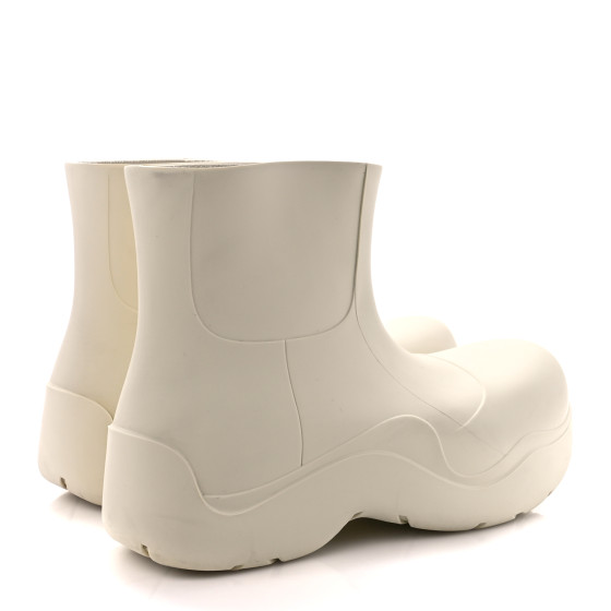BOTTEGA VENETA Rubber Puddle Ankle Boots 40 White 1398126