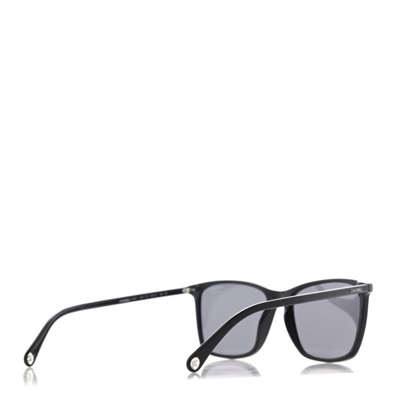 CHANEL Acetate Polarized Square Sunglasses 5447 Black 882299
