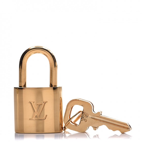 LOUIS VUITTON Brass Lock and Key Set 312 323208 FASHIONPHILE