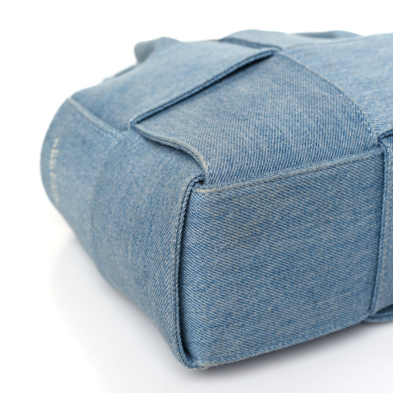 BOTTEGA VENETA Denim Maxi Intrecciato Mini Arco Tote Blue