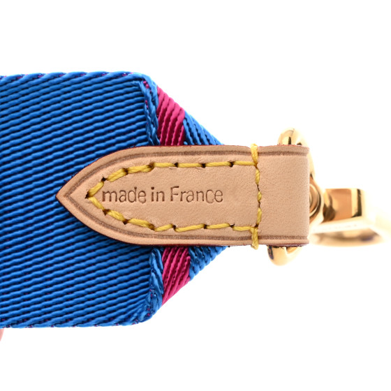 LOUIS VUITTON レザー ベルト 茶/青