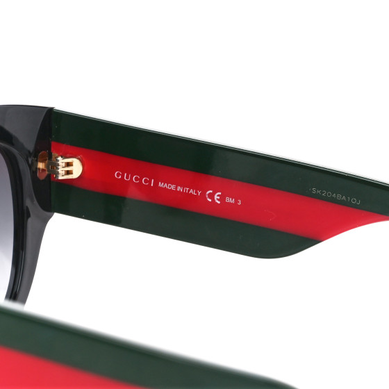 GUCCI Acetate Oversized Rectangle Frame Web Sunglasses