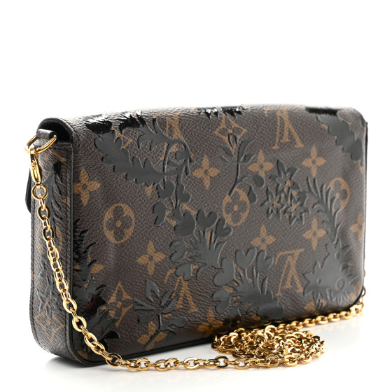 人気ブラック☆3way【Loius Vuitton】Felicie ポシェット LOUIS VUITTON Monogram Blossom Pochette Felicie Chain Wallet