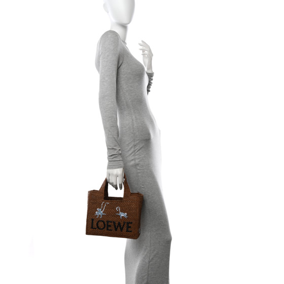 LOEWE X SUNA FUJITA Raffia Small Font Tote Brown 1539868