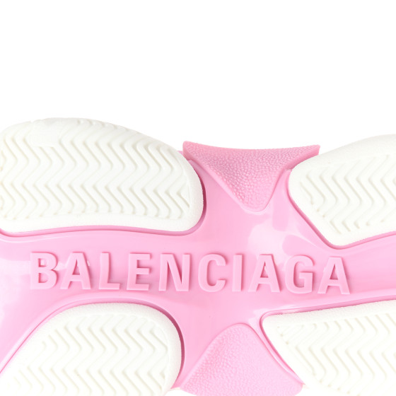 BALENCIAGA Fabric Mesh Womens Triple S Sneakers 37 Pink