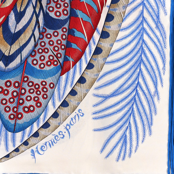HERMES シルクスカーフ PLUMES HERMES Silk Plumes En Fete Scarf 90 1512143 | FASHIONPHILE