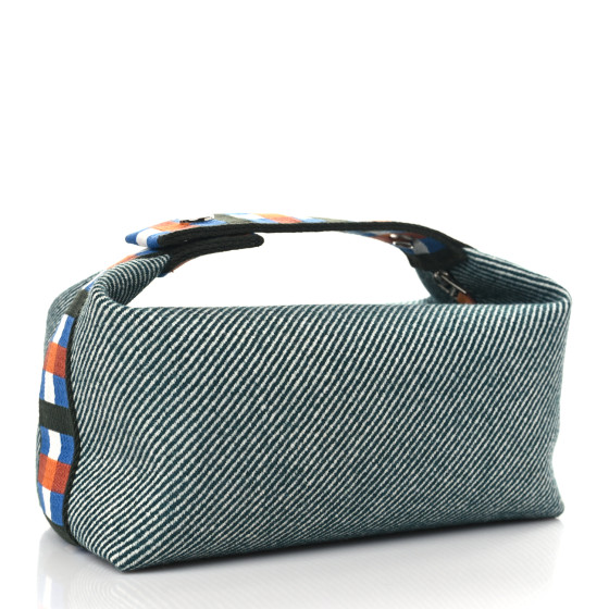 HERMES Wool Small Bride-A-Brac H Natte Pouch Vert Foret