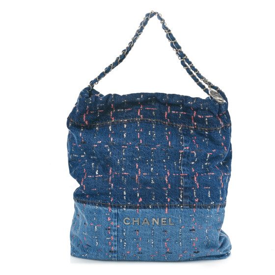 CHANEL Denim Sequin Chanel 22 Blue 1512148 | FASHIONPHILE