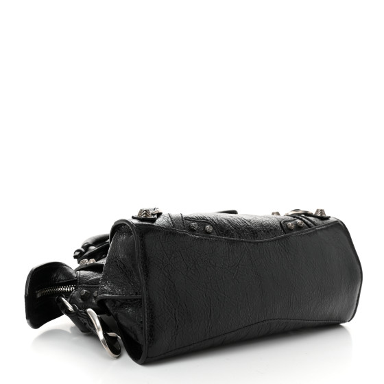 BALENCIAGA Agneau Arena Neo Cagole City Handbag XS Black