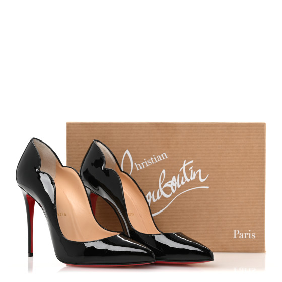 CHRISTIAN LOUBOUTIN Patent Hot Chick 100 Pumps 37 Black