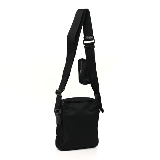 PRADA Tessuto Nylon Saffiano Pocket Messenger Shoulder Bag