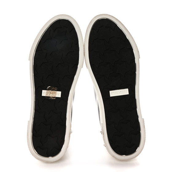 MIU MIU ブラックスニーカー クリスタル装飾 MIU MIU Patent Crystal Sneakers 39.5 Black 1694125