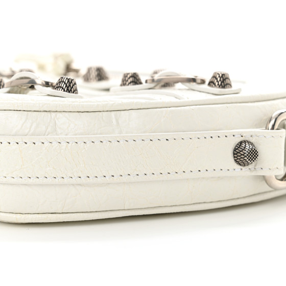 BALENCIAGA Agneau Arena Mini Le Cagole Heart Bag Optic White