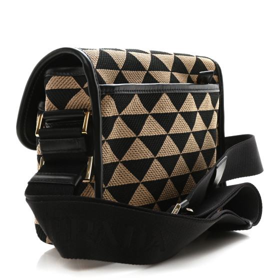 PRADA Jacquard Saffiano Triangolo Symbole Embroidered