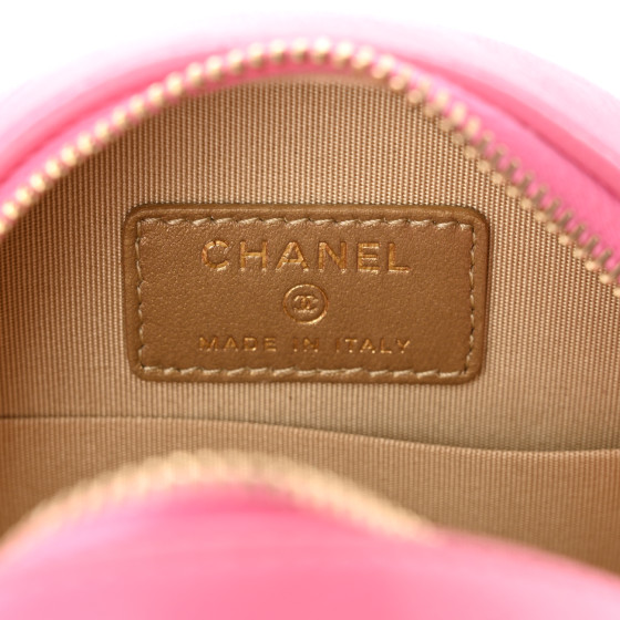 CHANEL Lambskin Quilted Round Pearl Crush Clutch With Chain