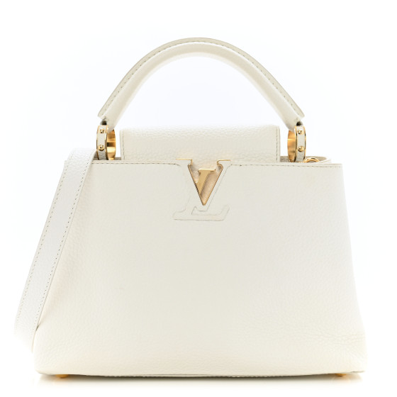 LOUIS VUITTON Taurillon Capucines BB Blanc Casse