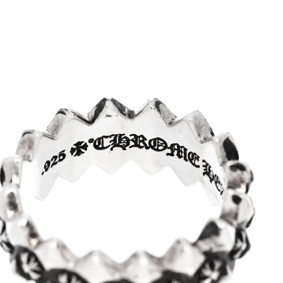 CHROME HEARTS Sterling Silver CH Plus Punk Band Ring 60 9