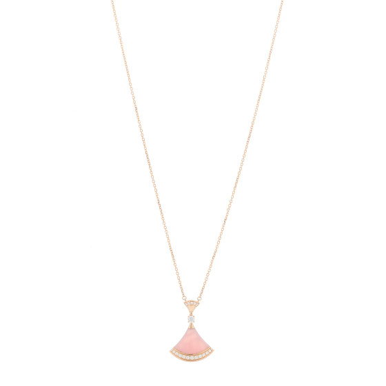 [BVLGARI]★Divas Dream Necklace in Pink Opal and Diamonds Bvlgari Divas Dream Pink Opal Diamond Rose Gold Necklace