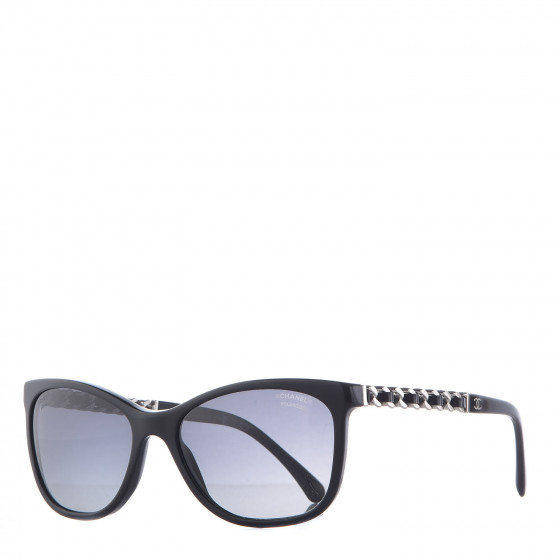 CHANEL Cat Eye Chain Polarized Sunglasses 5260-Q Black