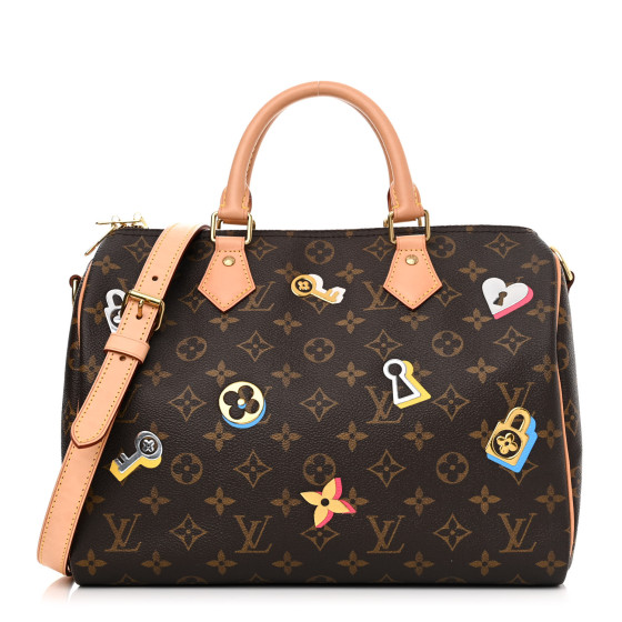LOUIS VUITTON Monogram Love Lock Speedy Bandouliere 30