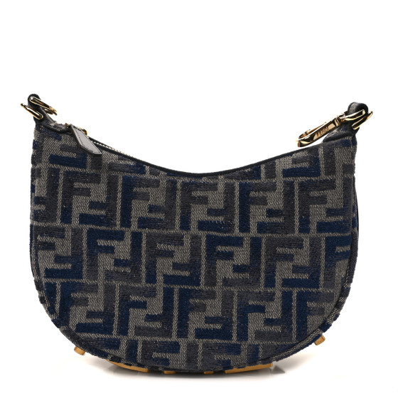 FENDI Chenille Vitello Grace FF 1974 Mini Fendigraphy Hobo