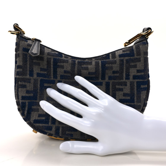 FENDI Chenille Vitello Grace FF 1974 Mini Fendigraphy Hobo