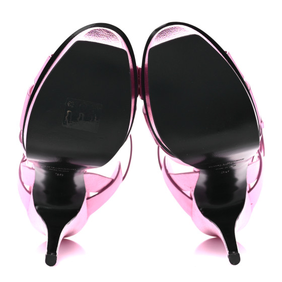 サンダル・ミュール SAINT LAURENT ANTIQUED PINK LEATHER TRIBUTE 105 SANDALS SAINT LAURENT Metallic Calfskin Tribute 105 Platform Sandals