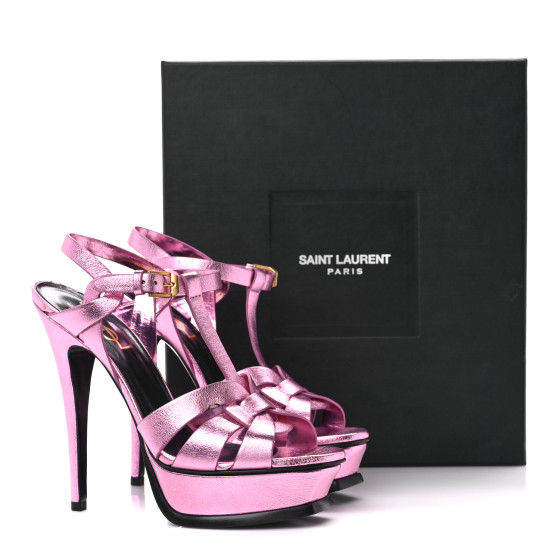 サンダル・ミュール Saint Laurent Antiqued pink leather Tribute 105 sandals Saint Laurent Antiqued Pink Leather Tribute 105 Sandal – LOZURI®