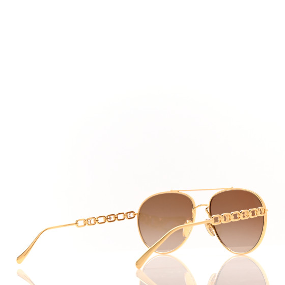 ルイ・ヴィトン LOUIS VUITTON Metal My LV Chain Pilot Sunglasses Z1539W Gold