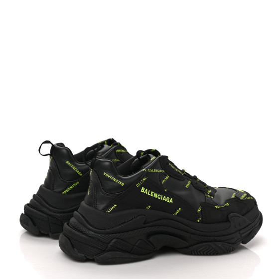 BALENCIAGA Technical Fabric Allover Logo Mens Triple S