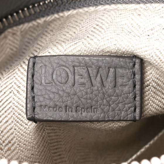 LOEWE Soft Grained Calfskin Small Puzzle Edge Bag Pearl Grey