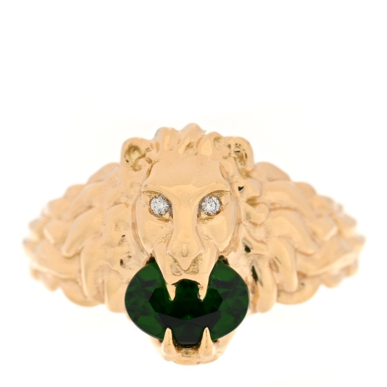 GUCCI LION RING たてがみ Iconic GUCCI Lion Head Ring Blue Crystal Bronze Gold US Size
