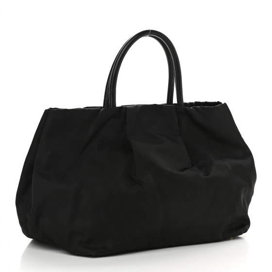 バッグ PRADA TESSUTO NYLON BOW RIBBON HAND BAG Prada Black Tessuto Nylon Bow Crossbody Tote Bag | Yoogi's