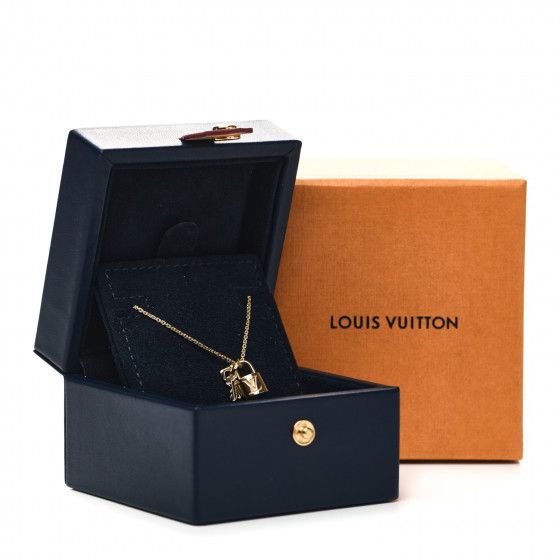 LOUIS VUITTON 18K Yellow Gold Lockit Key Pendant Necklace