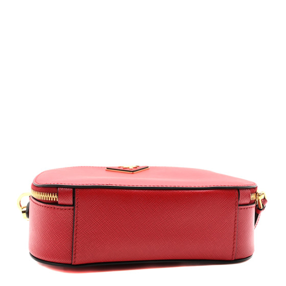 PRADA Saffiano Lux Odette Crossbody Fuoco 1633113 | FASHIONPHILE