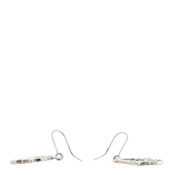 CHRISTIAN DIOR Crystal Logo Earrings Silver 1631510