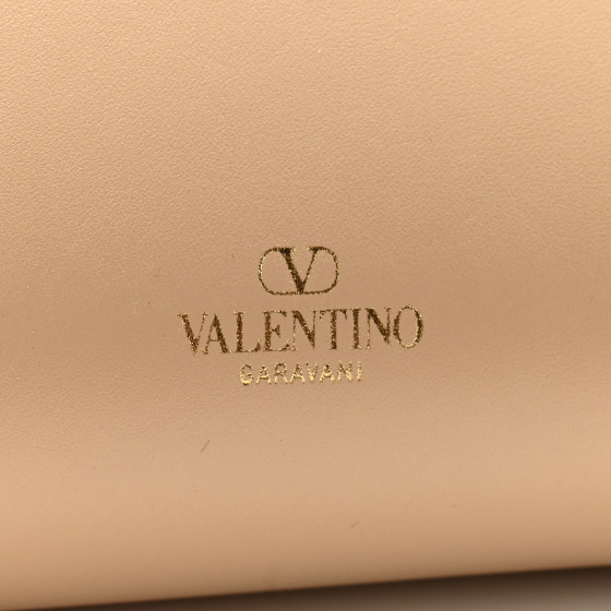 VALENTINO GARAVANI Calfskin Suede Rockstud Wispy Tote Sabbia