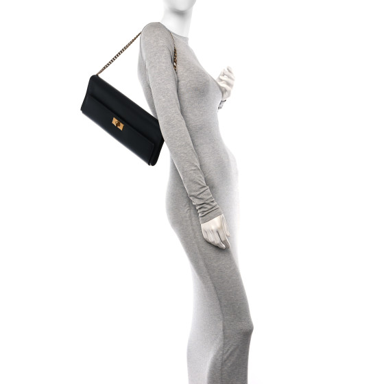 BALENCIAGA Smooth Calfskin Money Elongate Clutch Black